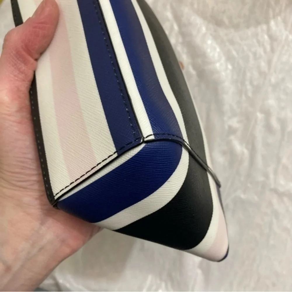 Kate spade striped makeup clutch bag case